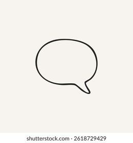 vector illustration of chat balloon element with one line style, for sticker or print
