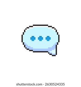 Vector Illustration of Chat Bubble with Pixel Art Design, perfect for game assets themed designs