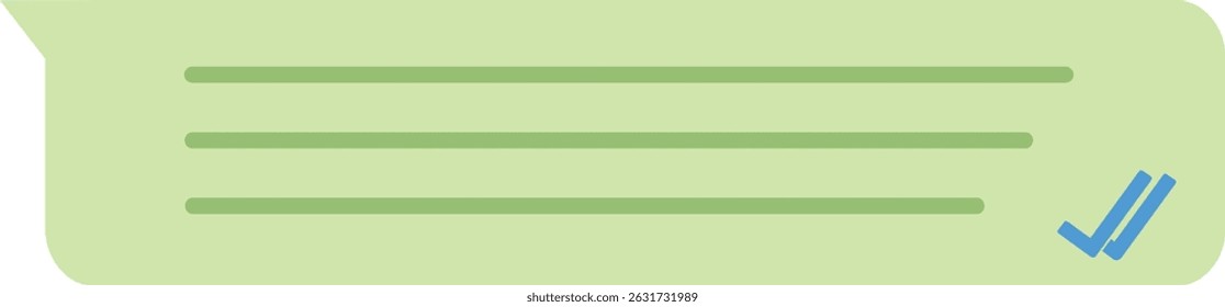 vector illustration chat dialog bubble with blue checkmark of seen message