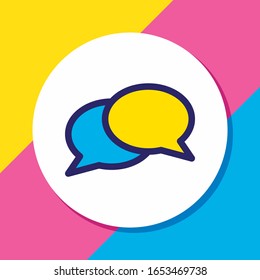 Vector illustration of chat icon colored line. Beautiful community element also can be used as dialogue icon element.