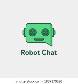 Ilustración vectorial de Chat Robot. Muy adecuado para logotipos de empresas, proyectos y otros fines.