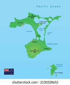 Vector Illustration Chatham Islands Map