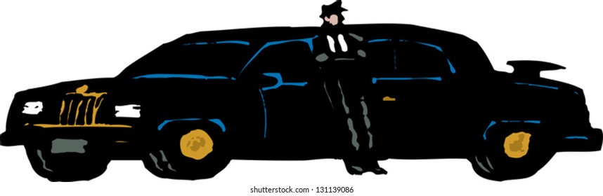 Vector illustration of a chauffeur of limousine