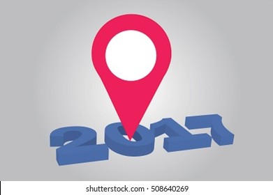 Vector illustration : Check in at 2017 new year.