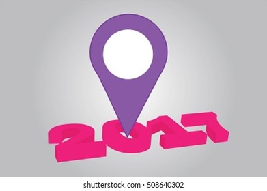 Vector illustration : Check in at 2017 new year.