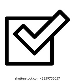 Ilustración vectorial del símbolo de la casilla de verificación con marca de verificación.