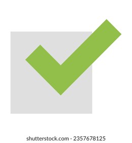 Vector illustration of check box with a tick. Option.