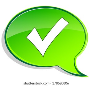 vector illustration of check bubble on white background