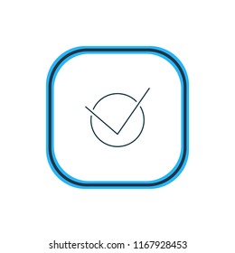 Vector illustration of check icon line. Beautiful UI element also can be used as yes icon element.