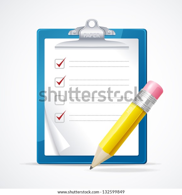 Vector Illustration Check List Stock Vector (Royalty Free) 132599849 ...