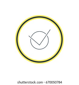 Vector Illustration Of Check Outline. Beautiful Interface Element Also Can Be Used As Yes Element.