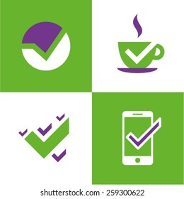 Vector illustration check set