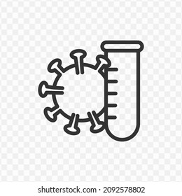 Vector illustration of check for viruses in the lab icon in dark color and transparent background(png).