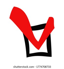 Ilustración vectorial de una casilla de verificación. Marque la lista. La elección. Interfaz. Plano. Digital.