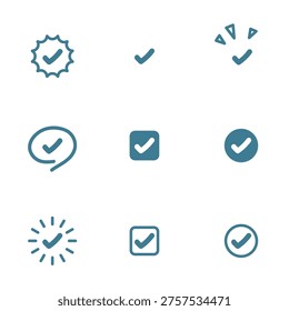 Vector illustration of checkbox icon set.