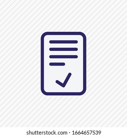 Ilustración vectorial de la línea coloreada con icono de archivo comprobado. Un bello elemento de oficina también se puede utilizar como elemento de icono de documento de aprobación.