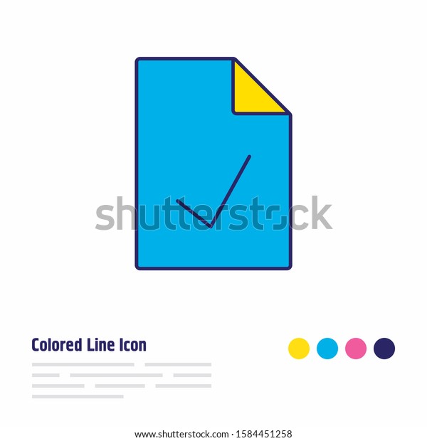 Vector Illustration Checked File Icon Colored Stock Vector (Royalty ...