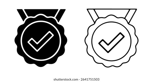 Vector Illustration of a Checked Medal Icon