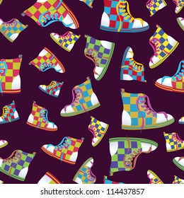 Vector illustration of a checked sneaker seamless pattern