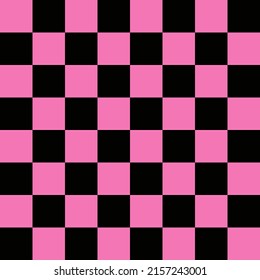 Vektorgrafik eines Schachbrettmusters rosafarbene Quadrate mit schönem schwarzem Hintergrund. für Hintergrund