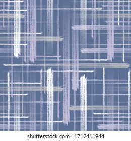 Vector illustration in checkered fabric style brush strokes pattern.