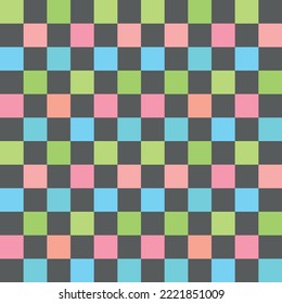 Vector illustration, checkered squares seamless pattern. Background for business cards, labels, fabrics, creativity.