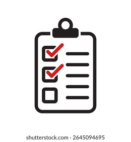 vector illustration of Checklist document symbol line style on white background