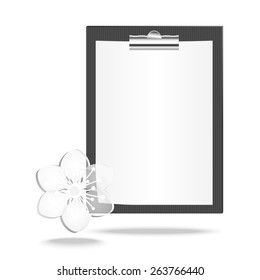 Vector illustration of a checklist with  flower. Vector illustration for posters, banners and templates