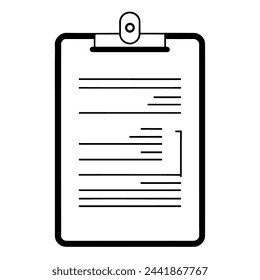 Vector illustration of a checklist outline icon, ideal for task management projects.