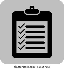Vector Illustration with Checklist Pad Icon with lines and check mark
