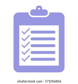 Vector Illustration of Checklist Pad Icon in Violet
