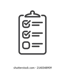 vector illustration of checklist sign icon, checklist sign line flat design.