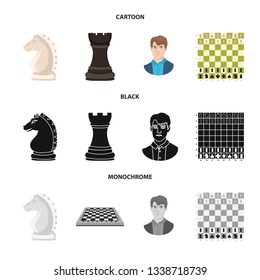 Vector illustration of checkmate and thin icon. Set of checkmate and target vector icon for stock.
