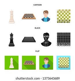 Vector illustration of checkmate and thin icon. Collection of checkmate and target stock vector illustration.