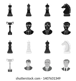 Vector illustration of checkmate and thin icon. Set of checkmate and target stock vector illustration.