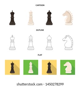 Vector illustration of checkmate and thin icon. Collection of checkmate and target stock vector illustration.