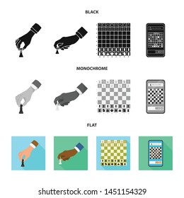 Vector illustration of checkmate and thin icon. Collection of checkmate and target vector icon for stock.