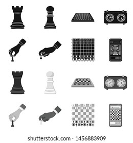 Vector illustration of checkmate and thin icon. Collection of checkmate and target vector icon for stock.