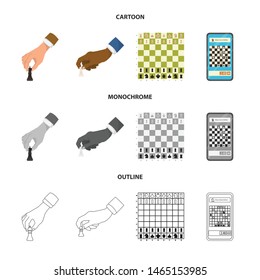 Vector illustration of checkmate and thin icon. Collection of checkmate and target vector icon for stock.