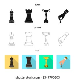 Vector illustration of checkmate and thin logo. Set of checkmate and target stock symbol for web.
