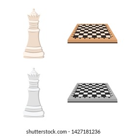 Vector illustration of checkmate and thin logo. Set of checkmate and target stock vector illustration.