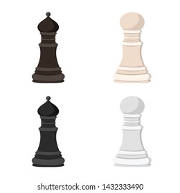 Vector illustration of checkmate and thin logo. Collection of checkmate and target vector icon for stock.