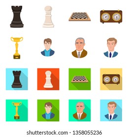 Vector illustration of checkmate and thin sign. Collection of checkmate and target stock symbol for web.