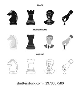 Vector illustration of checkmate and thin sign. Set of checkmate and target stock vector illustration.