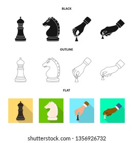Vector illustration of checkmate and thin symbol. Set of checkmate and target vector icon for stock.