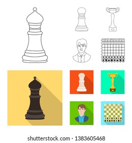 Vector illustration of checkmate and thin symbol. Collection of checkmate and target vector icon for stock.