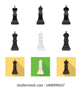 Vector illustration of checkmate and thin symbol. Set of checkmate and target vector icon for stock.