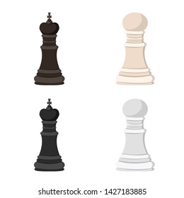 Vector illustration of checkmate and thin symbol. Collection of checkmate and target stock symbol for web.