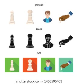 Vector illustration of checkmate and thin symbol. Collection of checkmate and target stock symbol for web.