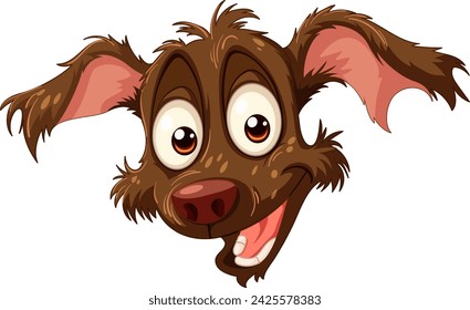 Vector illustration of a cheerful brown dog
